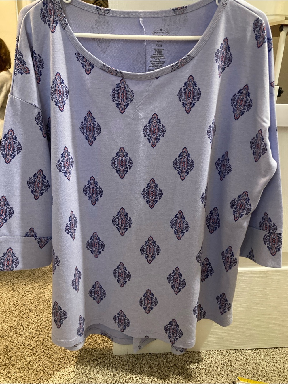 St. John's Bay Light Purple Printed Long-Sleeve tunic shirt